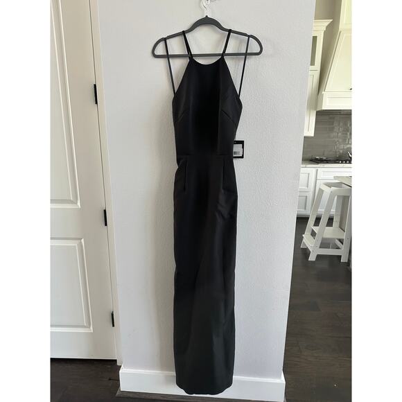 IEENA FOR MAC DUGGAL 26618 Criss Cross Back Halter Neck Dress Black - Picture 3 of 9